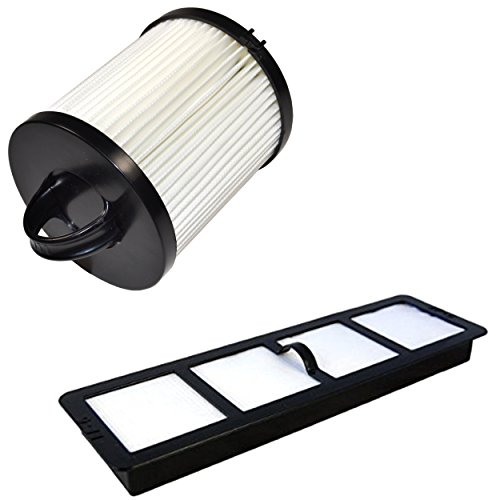 HQRP Dust Cup HEPA Filter and Exhaust Filter compatible with Eureka AirSpeed PRO ALL FLOORS Rewind Pet AS1061A, AS1060 Upright Vacuum series