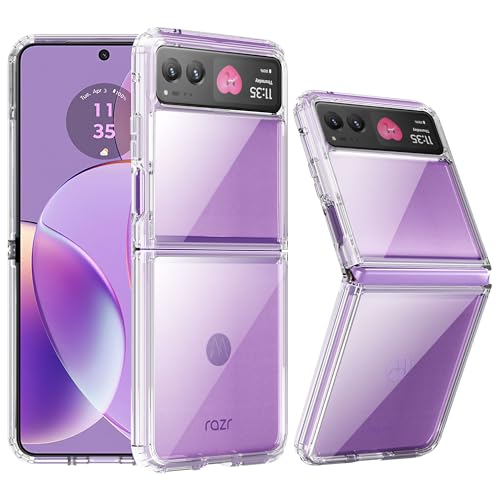 for Motorola Razr 2023 Clear Case [Not fit Razr+ Plus 2023], Crystal Clear Anti-Yellowing Shockproof Bumper Protective Phone Cover, Built-in 4 Airbags Protective Cases for Razr 2023, Clear