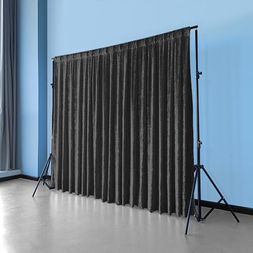 WedDecor Velvet Backdrop Soft Fabric Photography Backdrop Curtains Black 3M x 3M Shooting Props For Photo Studio Backgrounds, Weddings, Birthdays, Banquets, Special Events and Decoration Supplies