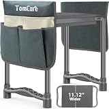 TomCare Garden Kneeler and Seat 11.12β Wider Larger Soft Kneeling Pad Garden Bench with 2 Large Tool Pouches Heavy Duty Garden Stool Foldable Tools Gardening Gifts for Women Men Gardeners, Grey