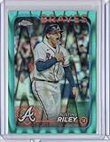 2024 Trading Card Chrome Aqua RayWave Refractors #84 Austin Riley