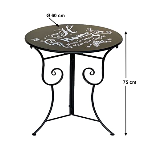 DanDiBo Bistrotisch Antik Rund Klapptisch Bistro Tisch Home Gartentisch Metall 96129 Eisentisch Balkontisch Vintage… – Bild 3