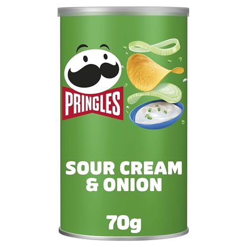 Pringles Sour Cream & Onion | Aperitivo salado Sabor Crema agria y Cebolla | Tubo Mini | 70g