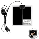 Tapis Chauffant pour Terrarium, 15 X 14CM Tapis Chauffant, 5W , 220V-240V - Idéal pour Reptiles et Petits Animaux, Température Ajustable de 0 à 35 Degrés, Matériau Durable et Résistant à l'Eau