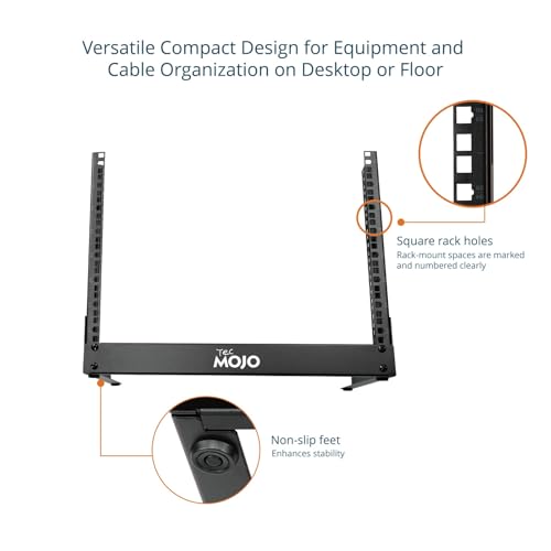 Rack de serveur de bureau 8U cadre ouvert Tecmojo autonome pour table - 4