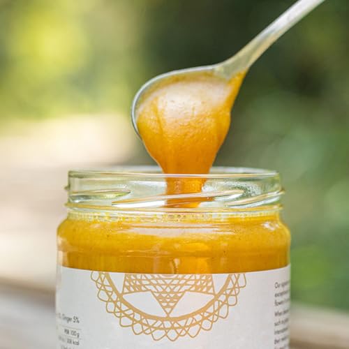Mellona 100% Raw & Natural Creamy Golden Honey With Ginger & Turmeric, Unheated & Unfiltered, 1KG