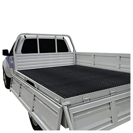 Truck Bed Mat Liner Bed Liner Cargo Universal Heavyweight Utility Bed Mat Durable Weather Protection for Truck Cargo Van SUV Pickup Accessories Trim to Fit Design Black Thick, 4.1 Feet x 8.2 Feet