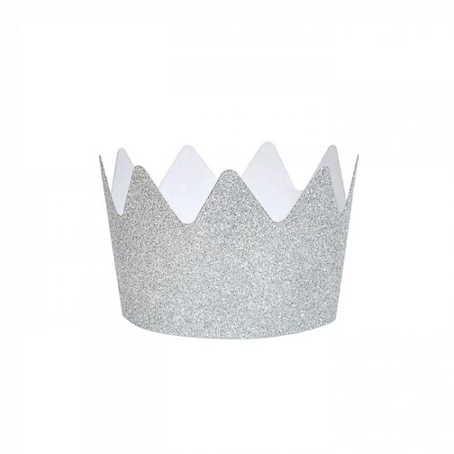 Festiko® Silver Glitter Party Crowns (30 Pcs), theme birthday supplies