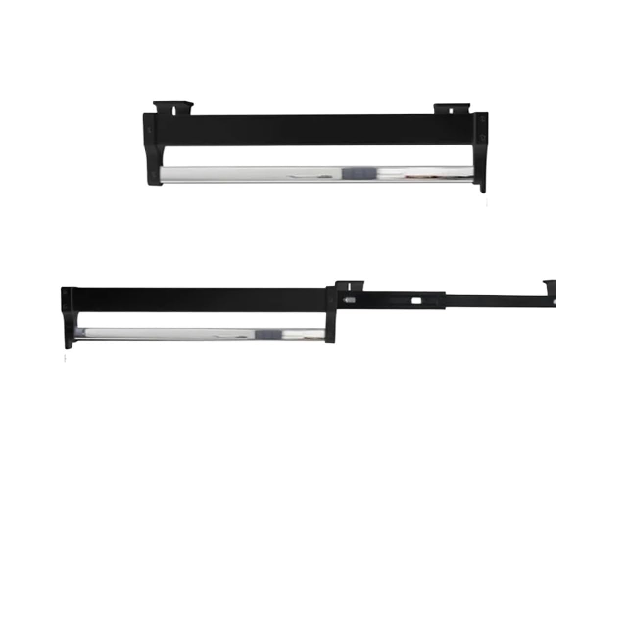 Pull Out Clothes Rail Pull-Out Closet Valet Rod Wardrobe Clothing Rail Top Mount Hanger Rack Bar Ball Bearing Slide Clothes Holder(40cm black)