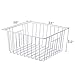 Slideep Freezer Baskets Storage Basket Organizers, Deep Wire Farmhouse Bins Container with Handles for Kitchen, Pantry, Cabinet, Car, Bathroom Pearl White, 4 Pack