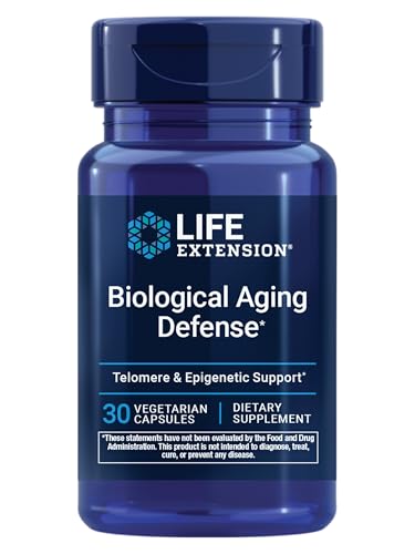 Life Extension® Biological Aging Defense, Healthy Aging Support, DNA methylation, telomere Supplement, Scarlet beebalm, Gluten-Free, Non-GMO, Vegetarian, 30 Capsules