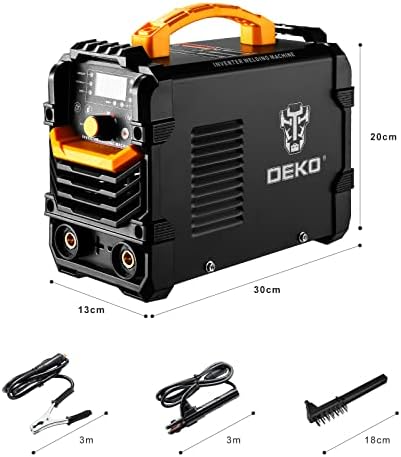 DEKOPRO 220V MMA Lift TIG Welder, 160A Stick ARC Welding Machine IGBT Digital Display LCD Hot Start Welder with 3M Electrode Holder, 3M Work Clamp, 2M Input Power Adapter Cable and Brush