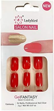 Press on Nails Long False Nails Square Fake Nails - Melayous 24 Pcs Glossy Nails Square Stick on Nails Glue on Nails, Full Cover Acrylic Nails with Glue for Women and Girls