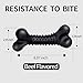 ZGSZ Large Dog Toys Durable Dog Chew Toy for Aggressive Chewers, Indestructible Beef Flavored Tough Dog Bone Natural Rubber Teeth Cleaning Chews Non-Toxic Toy for All (Black)