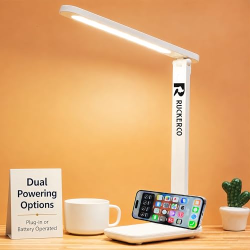 R RUCKERCO Led Desk Lamp Dimmable Desk Light Reading Lamp 3 Lighting Modes, Eye Protection...