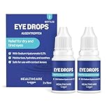 Healthcare by Amazon Goccia oculari con ialuronato di sodio 0,2%, 30 ml (2 Confezione da 15 ml) (In precedenza un marchio Amazon Basic Care, stesso prodotto)