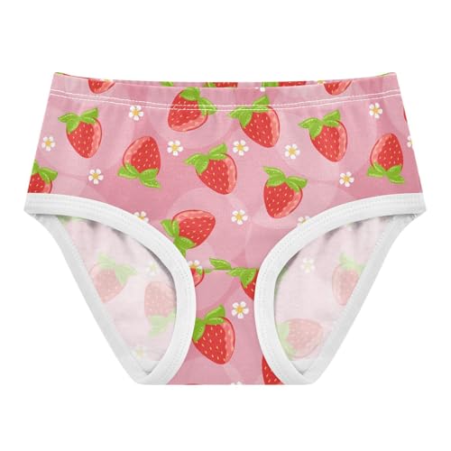 Little Girl Underwear Toddler Panties Kids Undies Strawberry Fruits Soft Cotton Briefs 2T-8Y