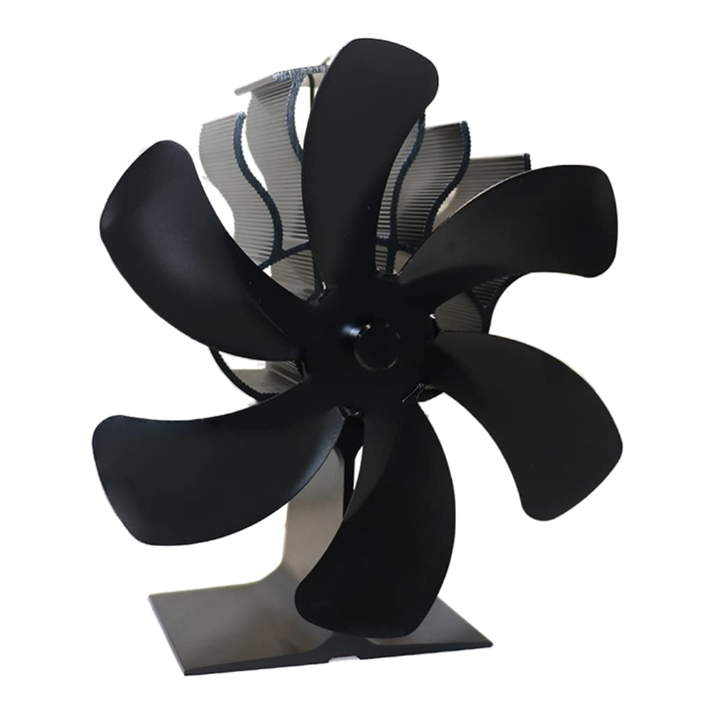 6-Blade Heat Powered Stove Fan for Wood Log Larger Air Home Fan Efficient Heat Distribution