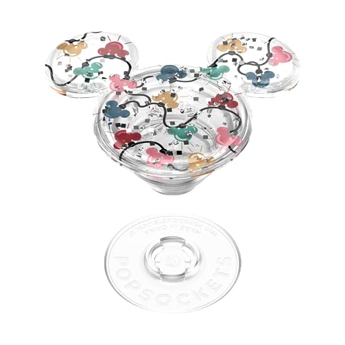 PopSockets Phone Grip with Expanding Kickstand, Adhesive Grip, Disney - PopOut Eardescent Holiday Lights Mick