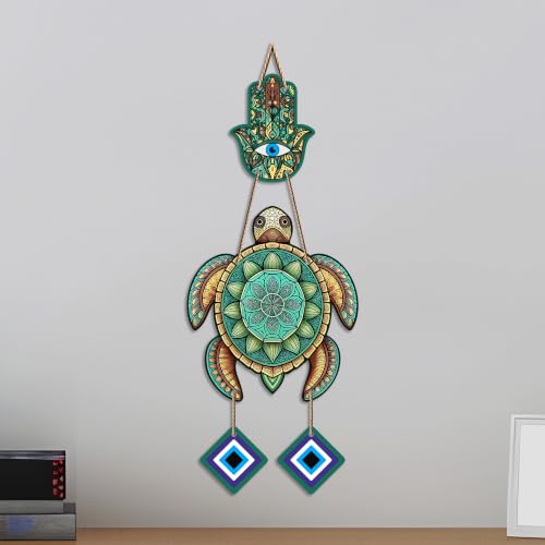 Image of Artvibes Decorative Sea Turtle Wall Hanging for Home Entrance | Nazar Battu MDF Wall Art | Vastu Inspired Decor for Living Room | Office | Hallway | Bedroom & Balcony | Gift Item (WH 8546N)
