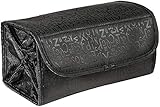 Ducomi Organizador para Maquillaje, Pinceles y Maquillaje – Porta maquillaje de baño enrollable y ahorra espacio – Organizador de cosméticos para accesorios y pintalabios – Regalo para mujer (Negro)