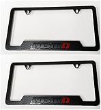 Carbon Fiber 3D NISMO Emblem Car Auto License Plate Frame Cover Holder Compatible with Nissan (2)