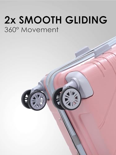 Image of Wesley Golfer Style Cabin 57 cm Small 8 Wheel Hard Case Trolley Bag Suitcase,(57cm, Pink)