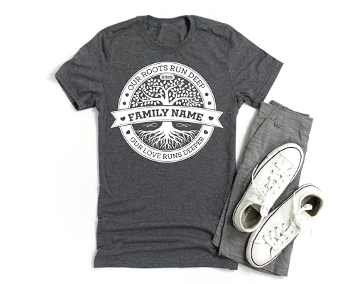 Custom Family Reunion Shirt 2025,Our Roots Run Deep Retro Badge Design,Personalized Matching T-Shirts for All Ages,Custom Family Name Reunion Apparel,Classic Tee for Summer Gathering,Keepsake Gift