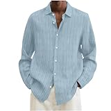 Muscularfit Friday Balck Deals Mens Long Sleeve Button Down Shirts Causal Loose Cotton Linen Collar T Shirt Solid Work Tees Trendy Clothes 2023 Men Athletic Shirt Light Blue XL