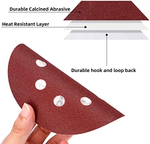 100PCS 5 Inch 8 Holes Sanding Discs 60 120 240 400 600 800 1000 1200 1500 2000 Grit Sandpaper Sander Round Sand Paper (100pcs 60-2000 grit)