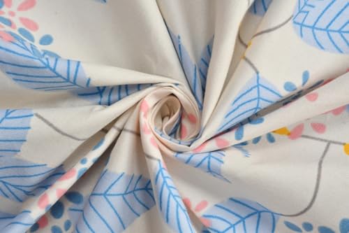 Image of VAS Collections Premium 3D Printed 144 TC Microfiber Single Bedsheet with 1 Pillow Covers (220X152 cm) Off White & Blue