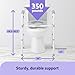 Dr. Dunley 3-in-1 Bedside Commode Chair – Steel Folding Frame, 7.5 QT Bucket, 350 lb Weight Capacity, Clip-On Toilet Seat, Bathroom Safety Aid for Seniors, Tool-Free Assembly – Gray