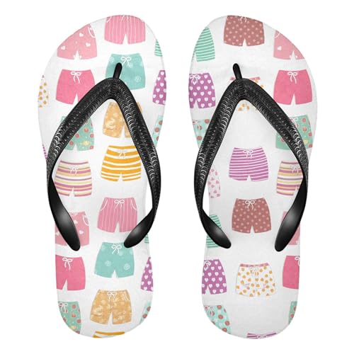 Burbuja Beach Shorts Pattern Flip Flops for Women Men, Soft Thong Sandals Rubber Slippers for Pool Beach Essentials