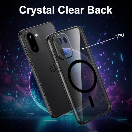 Image of Elzzi Anti Scratch Semi Translucent Cover for Oneplus 15R Case, Premium PC + TPU Magnetic Phone Cases Drop Proof, Compatible with Magsafe Slim Never Yellowing Shockproof