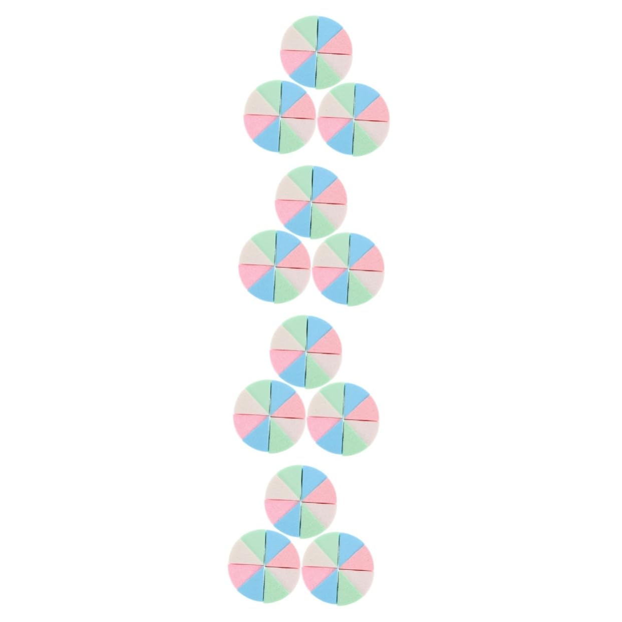 FRCOLOR 12 juegos de esponja triangular para erupción facial, mineral, aplicadores de maquillaje, esponja de maquillaje en forma de cuña, cinta para la cabeza, emulsión, aleteo, mezcla