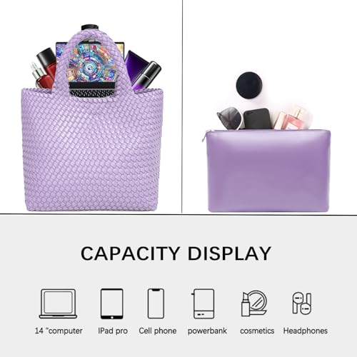 Image of JINMANXUE Fashion Woven Bag Shopper Bag Travel Handbags and Purses Women Tote Bag Large Capacity Shoulder Bags