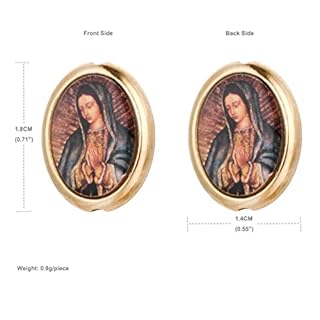 Diyalo 30 Pieces Our Lady of Guadalupe Saint Jude Spacer Beads for DIY Rosary Chaplet Necklace Bracelet Jewelry Making Part (Virgin Mary-Oval-Gold Color)