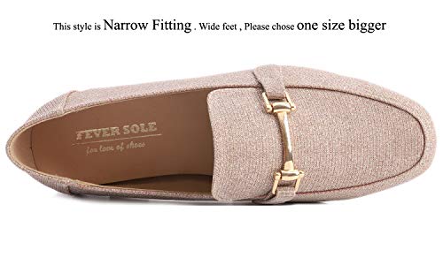 Feversole Women's Fashion Trim Deco Loafer Slippers Rose Gold Lurex 7.5 M Us #TOP2