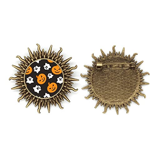 Broche citrouille Halloween avec crochet métallique et grelot sonore intégré