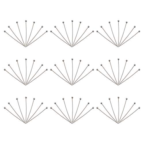 Pandahall 200Pcs Stainless Steel Ball Head Pins 21 Gauge Stainless Steel Color 1-1/5 Inch(30Mm) Length For Jewelry Making #TOP1