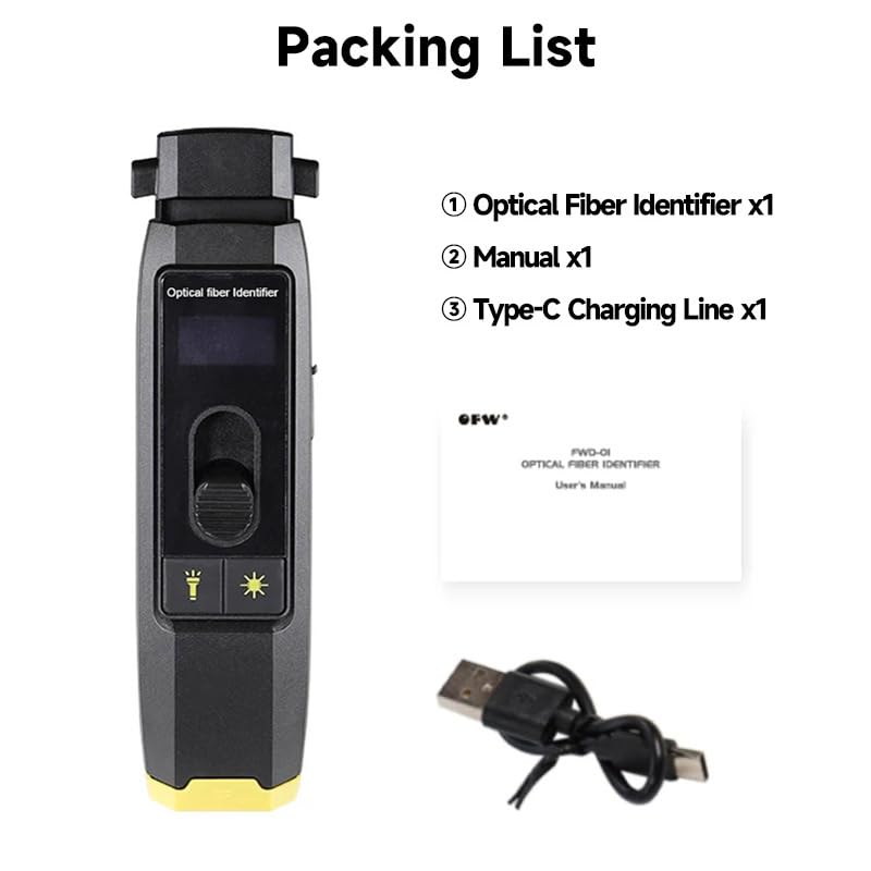 FWD-01 Optical Power Meter Optical Fiber Identifier Live Identifier Live Fiber Detector with Visual Fault Locator LED Light 700-1700nm SM MM