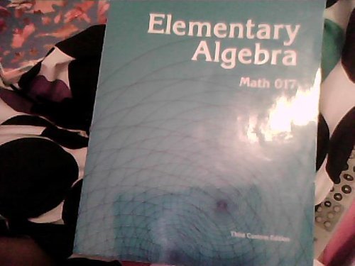 Elementary Algebra: Math 017 0558845762 Book Cover