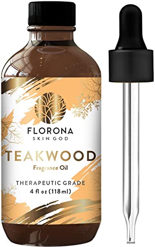Florona Teakwood Premium Quality Fragrance Oil - 4 fl oz for Diffuser Aromatherapy, Soap Making, Candle Making