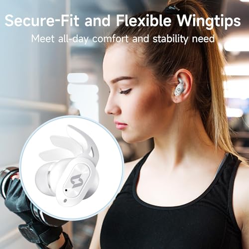 Wireless Earbuds Bluetooth Headphones with Wireless Charging Case 32H Playback LED Display in Ear Earphones Waterproof Ear buds Built in Mic Stereo Bass for iPhone Samsung Android Sport Workout Gym TV — view 4