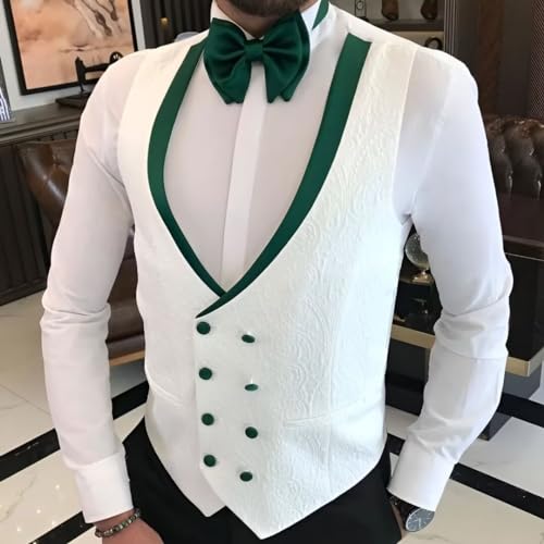 Mens Suit Jacquard Floral Wedding Prom Suits 3 Piece Double Breasted Blazer Vest Pants Set3