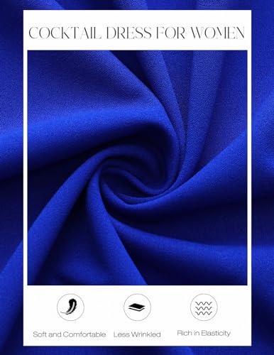 Image of DRESSTELLS Women's Cocktail Dress Summer Wedding Guest Party Vintage 3 /4 Bell Sleeve V Neck A-Line Dress
