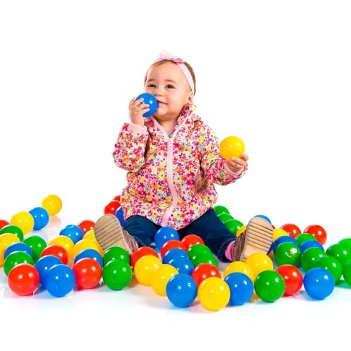 Pacote Kit com 100 Bolinhas Coloridas para Piscina Infantil Resistentes - 100 Unidades - Para Crianç