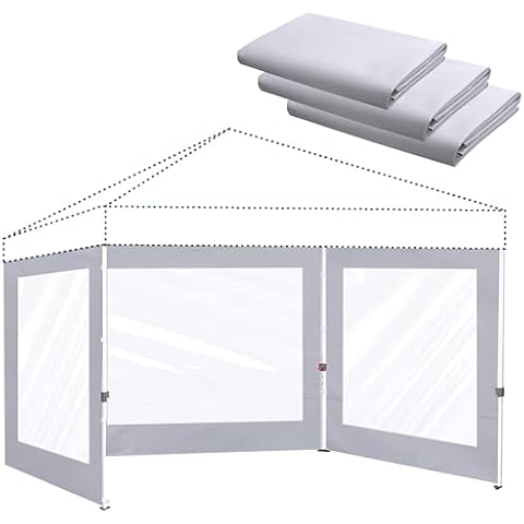 Clear Canopy Sidewalls for 12x12 Pop Up Tent,3 Pack Sunwalls Only,(Light Gray) Cover