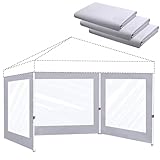 Clear Canopy Sidewalls for 12x12 Pop Up Tent,3 Pack Sunwalls Only,(Light Gray)