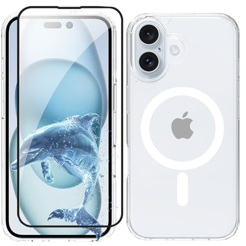 Amazon.co.jp: MagSafe対応 iPhone 16 ケース ガラスフィルム付き